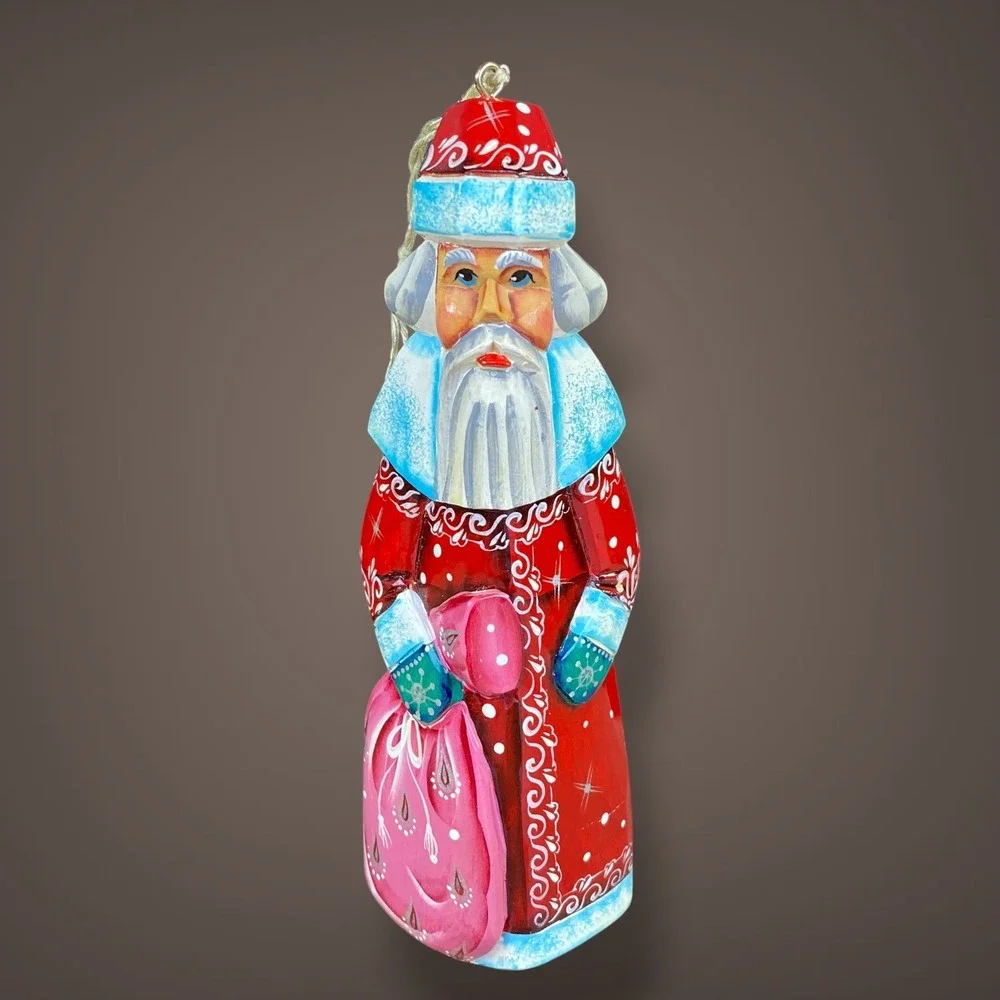 G. DeBrekht Russian Santa Father Frost Wood Figurine 6.25